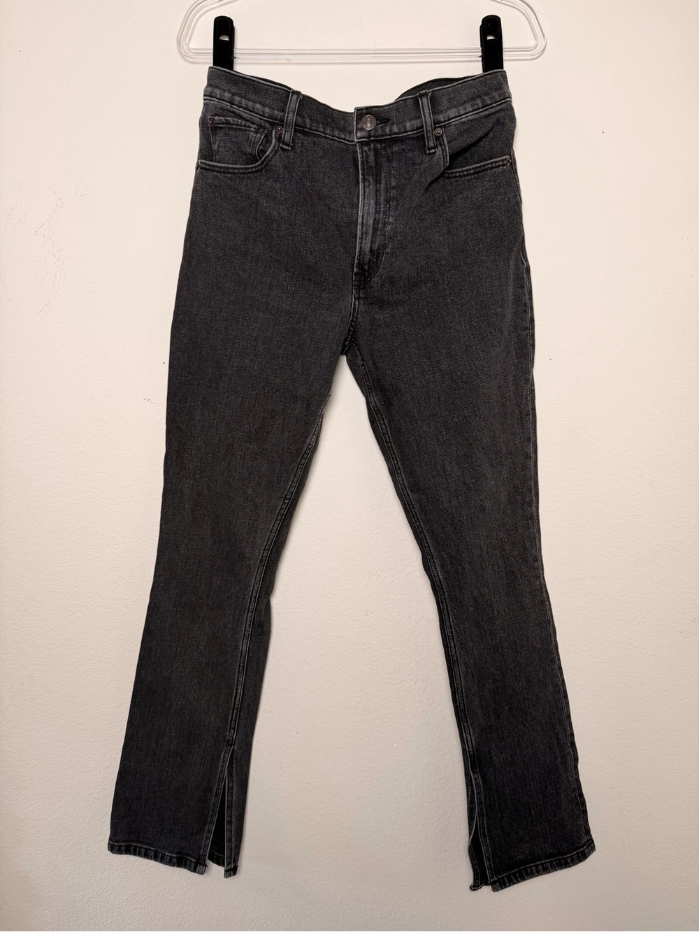 Abercrombie & Fitch The Skinny High Rise Black Jeans Side Slit Size 28 6